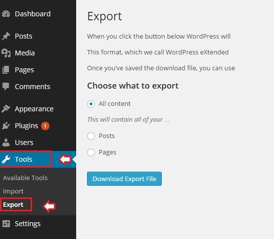 Cách Export và Import dữ liệu trong Wordpress đơn giản (1)