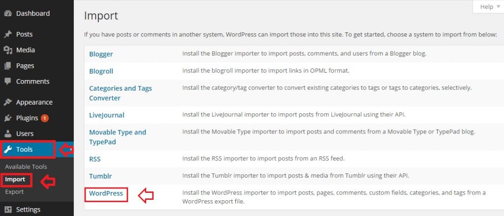 Cách Export và Import dữ liệu trong Wordpress đơn giản (2)