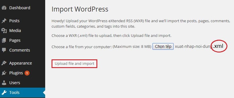 Cách Export và Import dữ liệu trong Wordpress đơn giản (3)