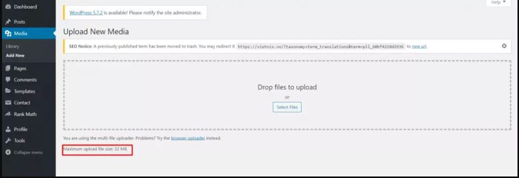 8 Cách tăng dung lượng upload file trong WordPress (2)