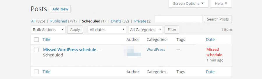 Cách khắc phục lỗi Missed schedule trong WordPress 