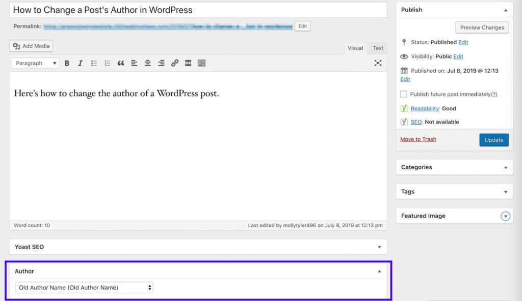 Làm thế nào để thay đổi tác giả trong bài đăng của WordPress? (5)