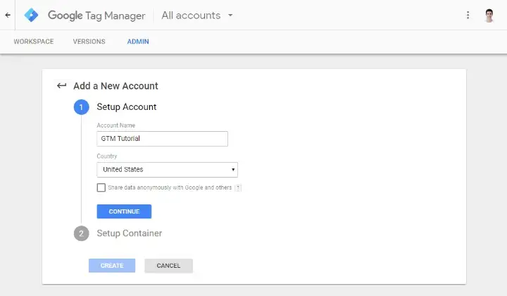 Đăng ký tài khoản Google Tag Manager