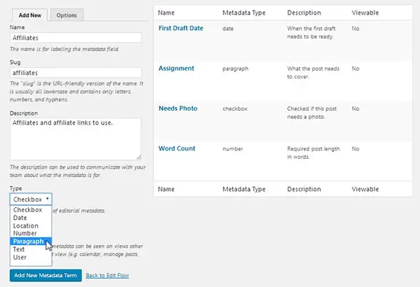 Quản lý phân công với Metadata biên tập