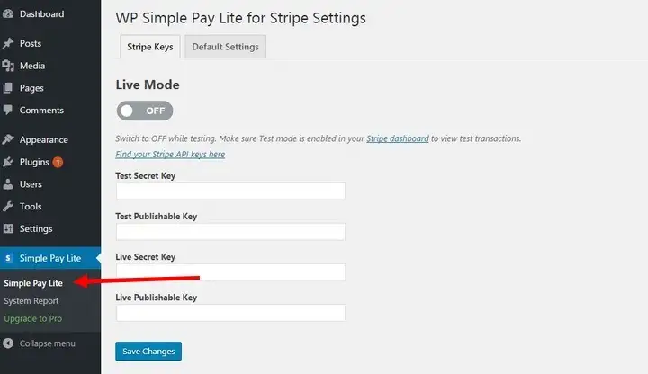 Cách cài đặt Plugin WP Simple Pay Lite for Stripe