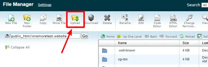 Sử dụng cPanel File Manager và Plugin Add From Server