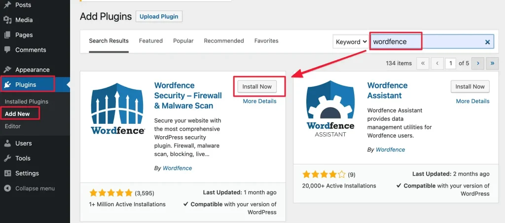 Cài đặt Plugin Wordfence bảo mật WordPress (WordPress Wordfence Security)